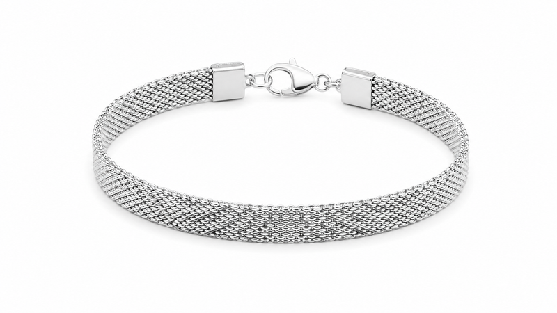 Pulseira Laminada Elo Malha Prata 925