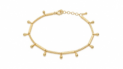 Pulseira Canutilho Fosco com Gotinha Ouro 18k