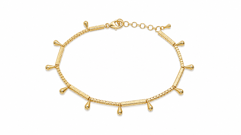 Pulseira Canutilho Fosco com Gotinha Ouro 18k