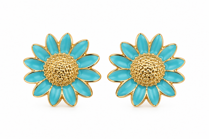Scarlat SKU 15102 foto 1 | Brinco Flor Girassol Ouro 18k
