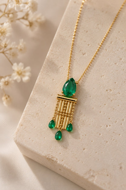 Scarlat SKU 15267 foto 2 | Colar Bolinhas com Gota em Zircônia Ouro 18k