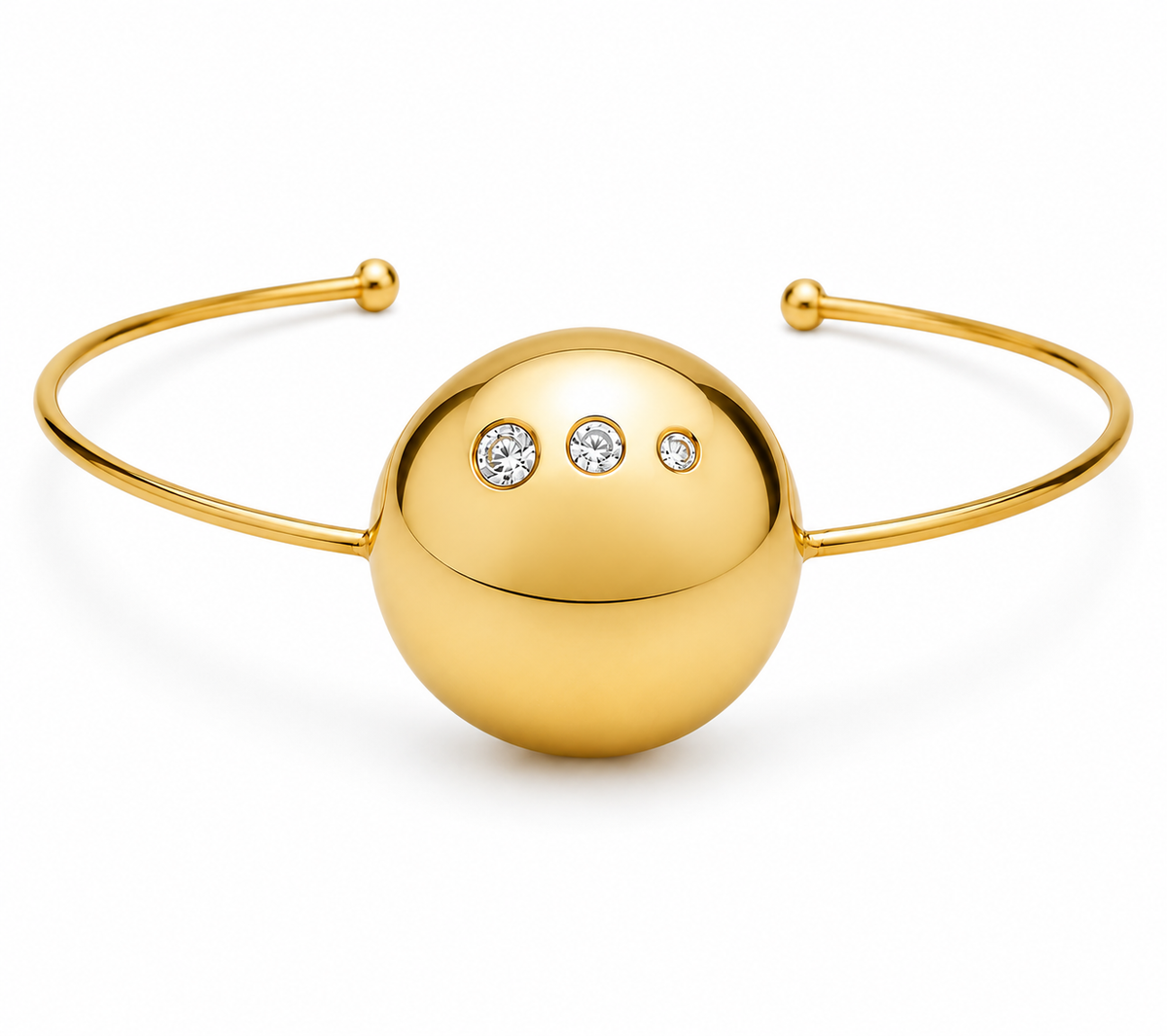 Bracelete Botão Cravejado Ouro 18k