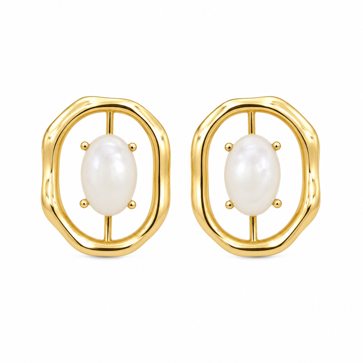Brinco Portofino Madre Pérola Ouro 18k