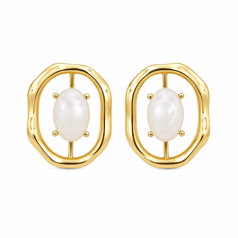 Brinco Portofino Madre Pérola Ouro 18k