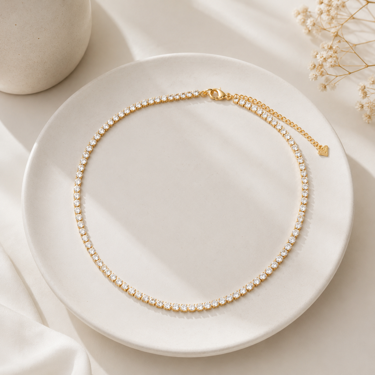 Choker Riviera 3mm Ouro 18k