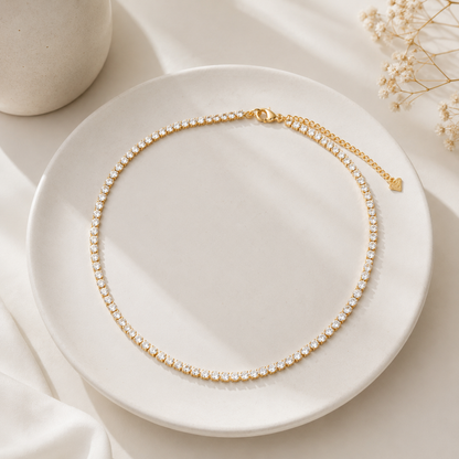 Choker Riviera 3mm Ouro 18k