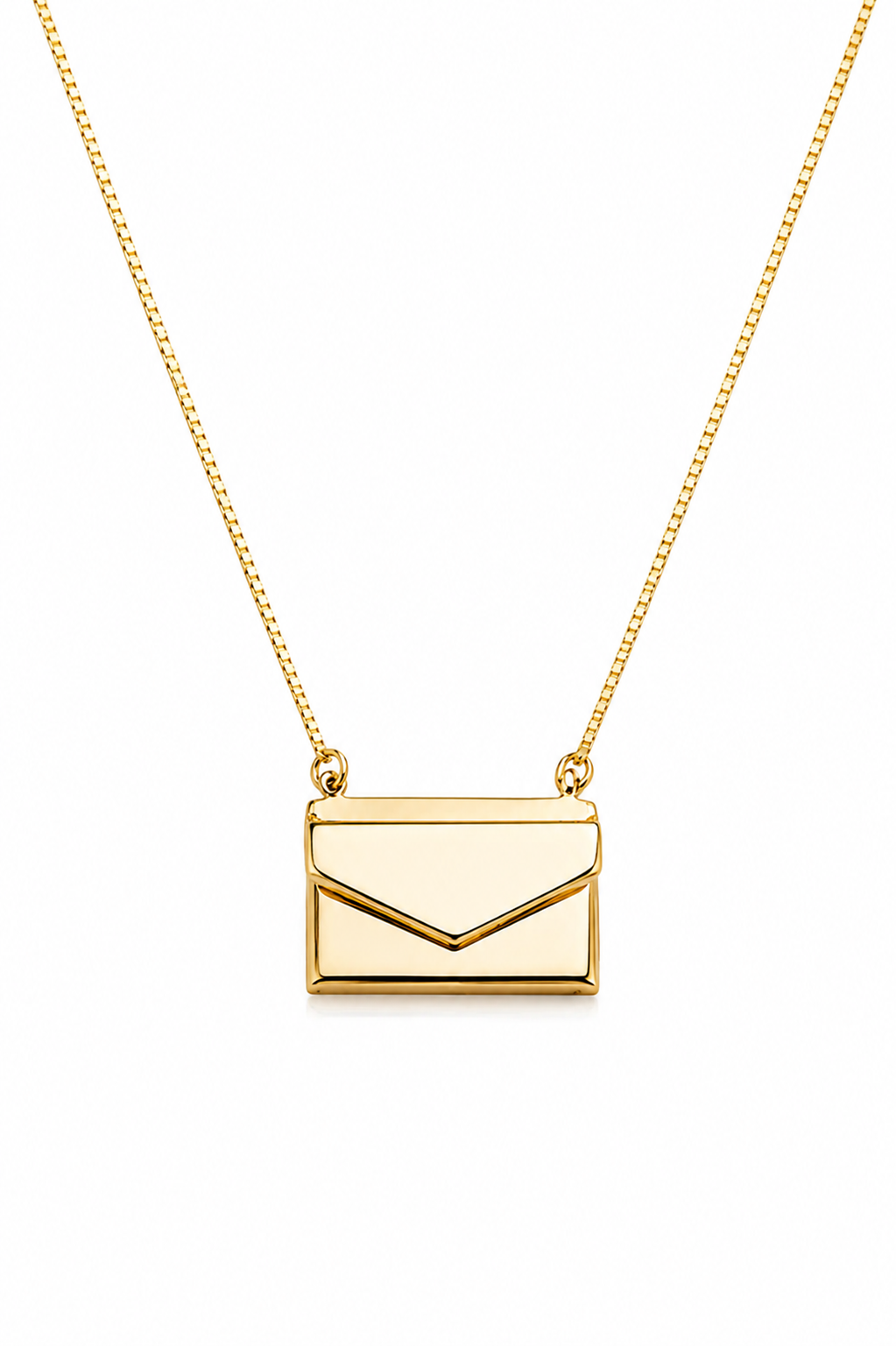 Colar Relicário Carta Ouro 18k