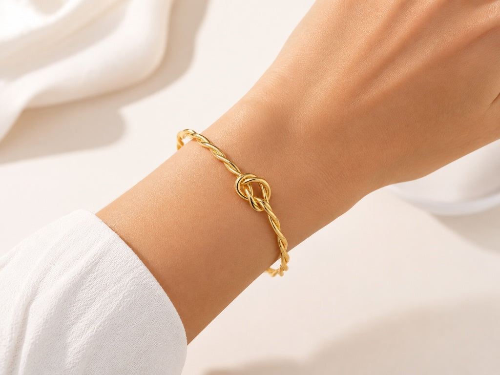 Bracelete Trançado Infinito Ouro 18k
