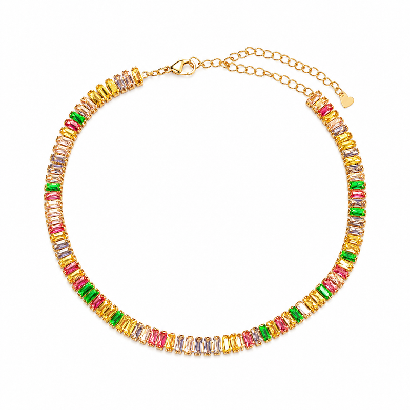 Choker Baguete Color Ouro 18k