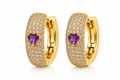 Scarlat SKU 15116 foto 1 | Brinco Argola Majesté Cravejada G Ouro 18k