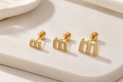 Brinco Trio Inspiração Mimiu Cravejado Ouro 18k