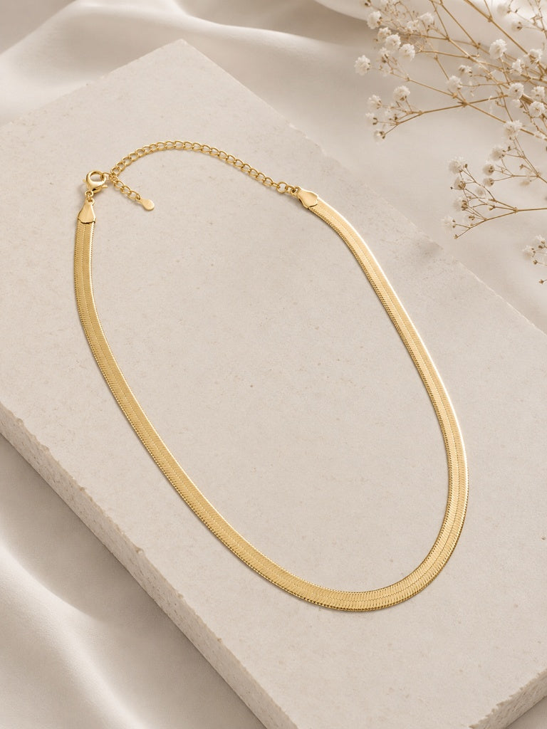 Choker Fita Laminada 6mm Ouro 18k