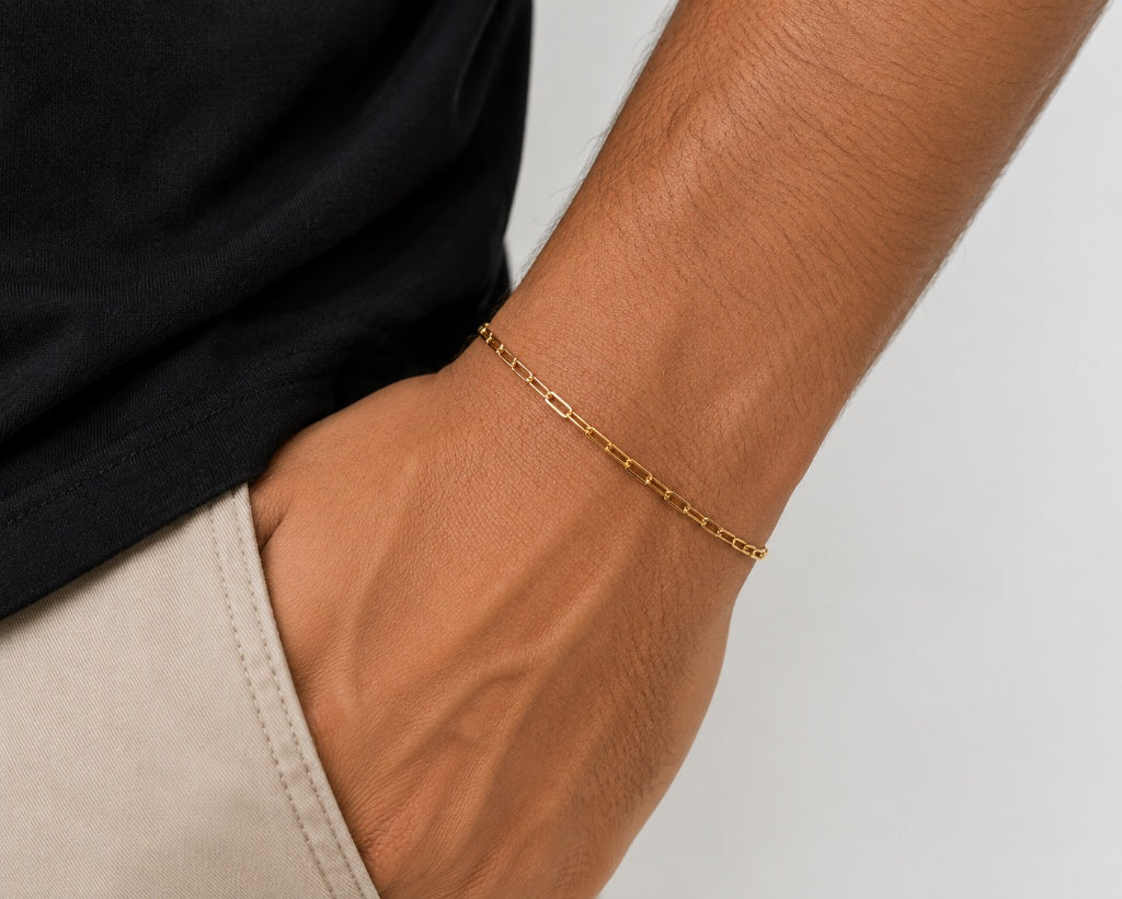 Pulseira Masculina Cartier Alongada Mini Ouro 18k
