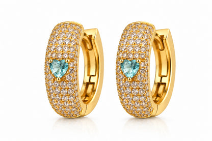 Scarlat SKU 15118 foto 1 | Brinco Argola Majesté Cravejada G Ouro 18k