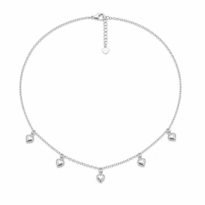 Choker Cartier Coraçãozinho Puffer Ródio Branco