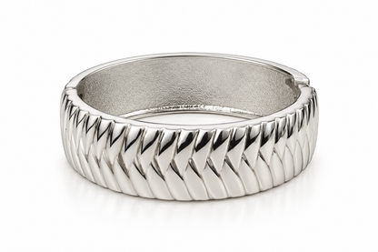 Bracelete Escama Ródio Branco