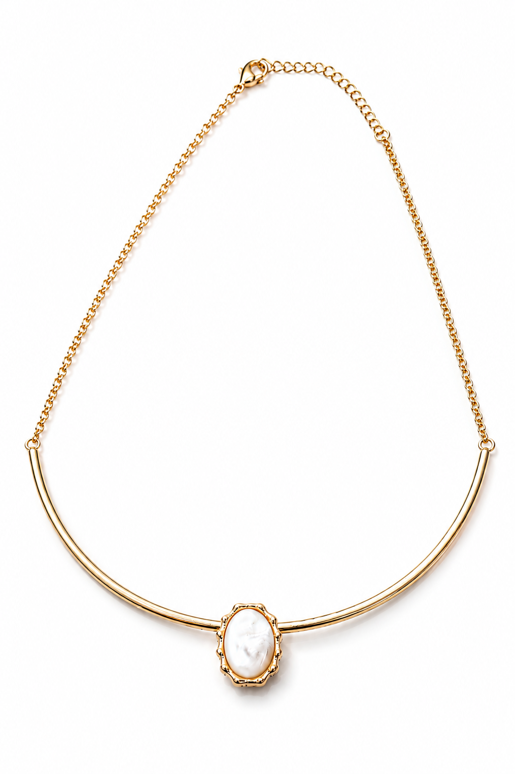 Colar Aro da Deusa Madre Pérola Ouro 18k