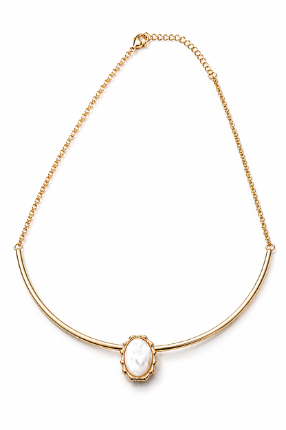 Colar Aro da Deusa Madre Pérola Ouro 18k