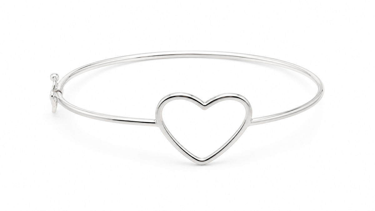 Bracelete Coração Prata 925