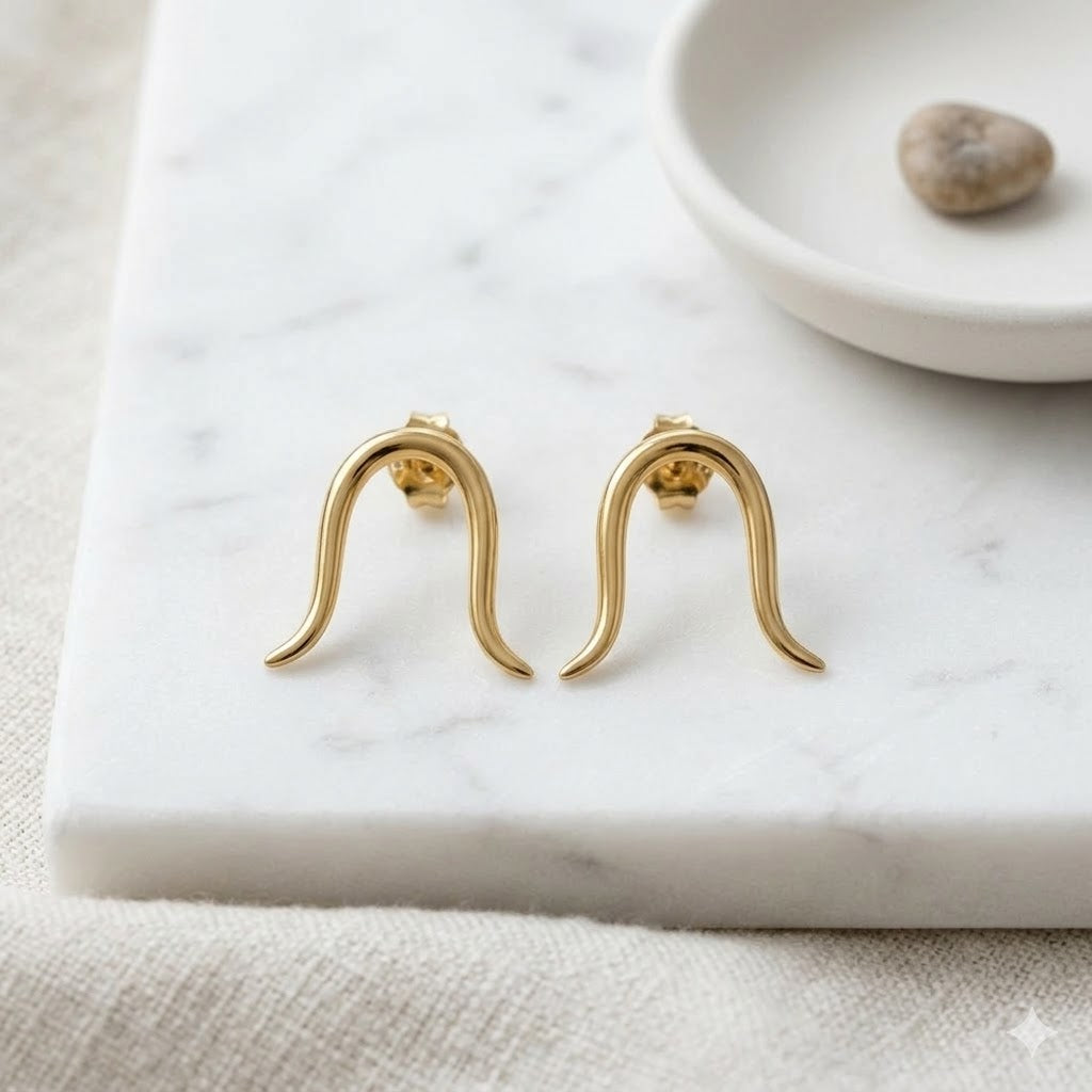 Brinco Bigode Ouro 18k