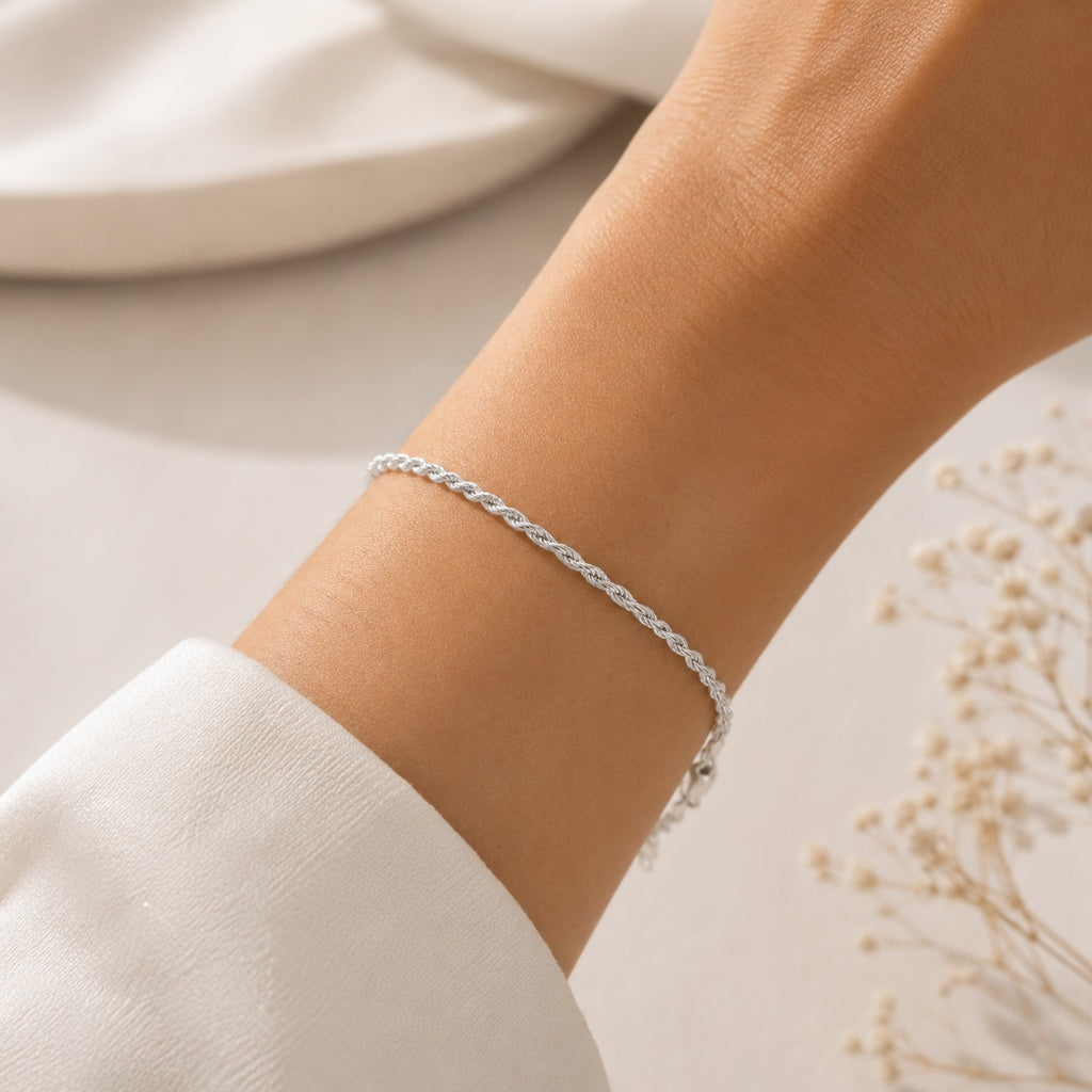 Pulseira Cordão Baiano Prata 925