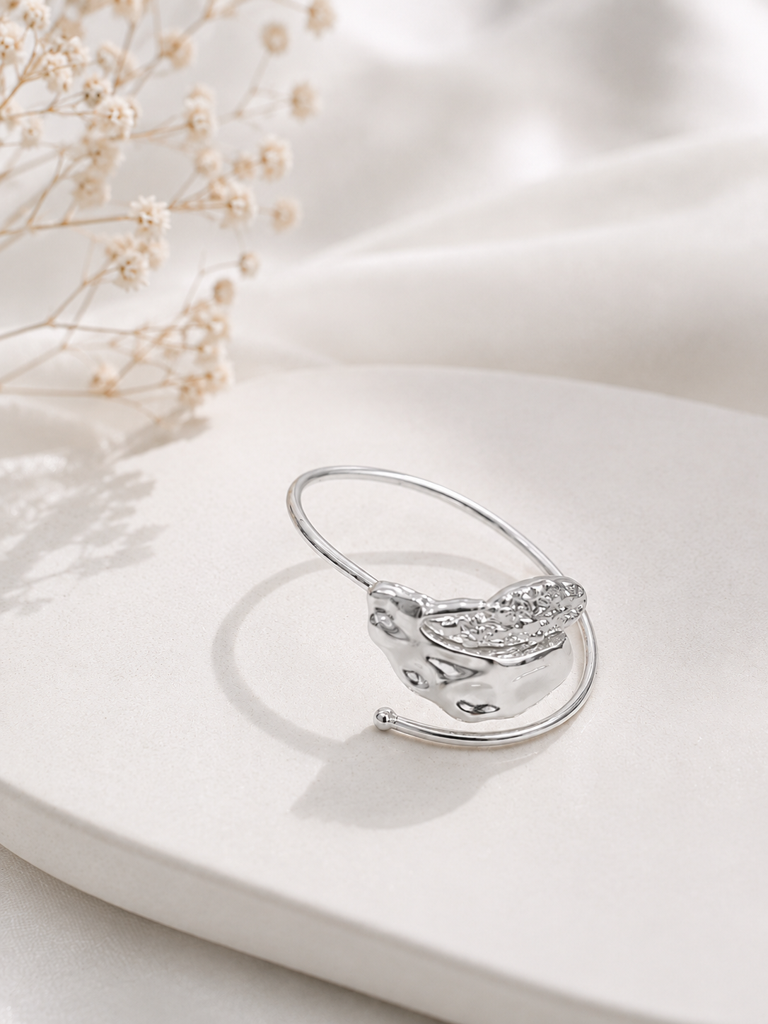 Bracelete Nuance Coração Liso Ródio Branco