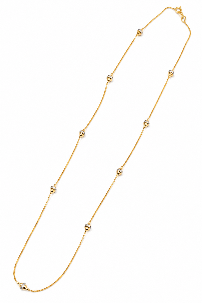 Colar Veneziana com Cristais Ouro 18k