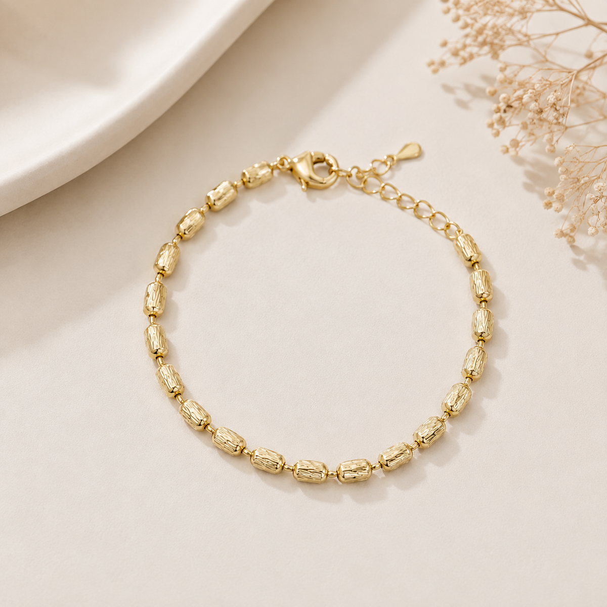 Pulseira Elo Retangular Trabalhado MontClair Ouro 18k