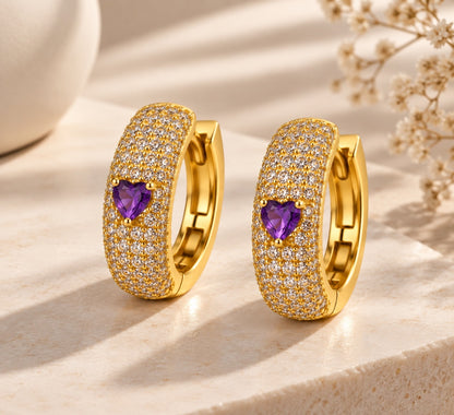 Scarlat SKU 15116 foto 2 | Brinco Argola Majesté Cravejada G Ouro 18k