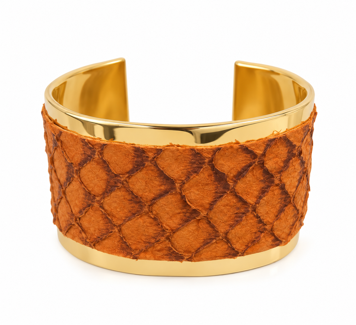 Scarlat SKU 15254 foto 1 | Bracelete Couro de Tilápia Ouro 18k
