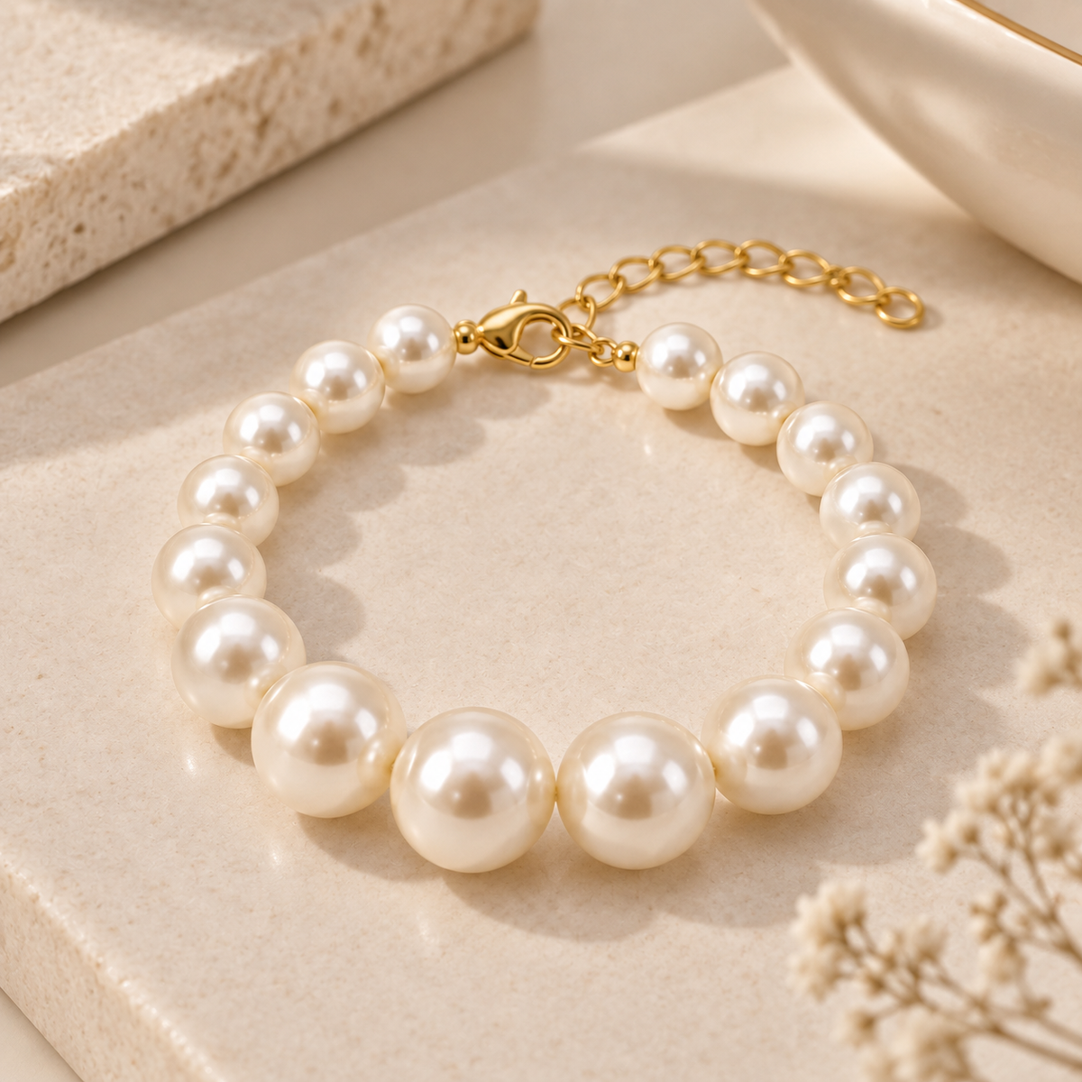 Pulseira Pérola Desregular Ouro 18k