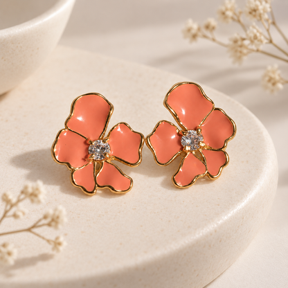 Scarlat SKU 15312 foto 2 | Brinco Flor de Íris Ouro 18k