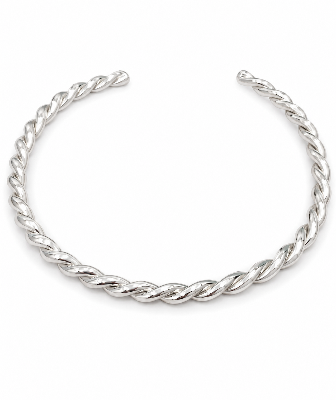 Choker Aro Torcido Ródio Branco