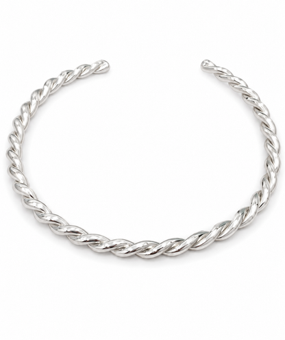 Choker Aro Torcido Ródio Branco