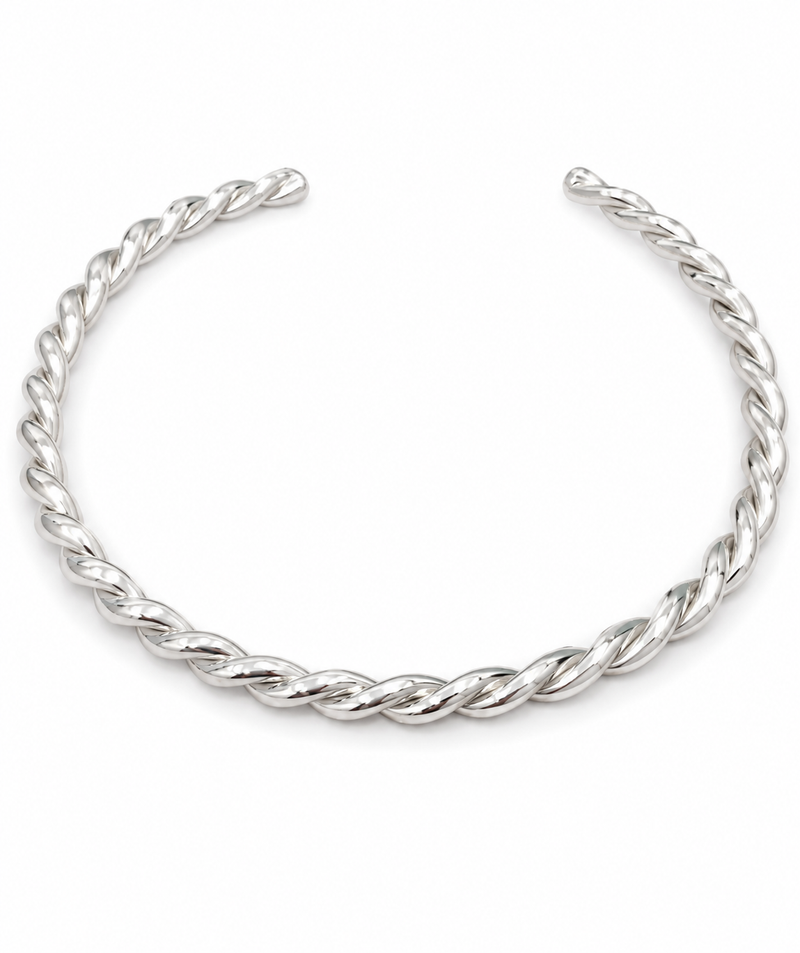 Choker Aro Torcido Ródio Branco