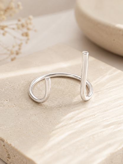 Bracelete Double Liso Ródio Branco
