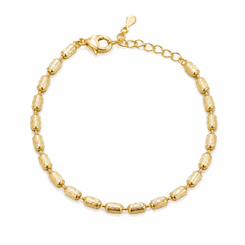 Pulseira Elo Retangular Trabalhado MontClair Ouro 18k