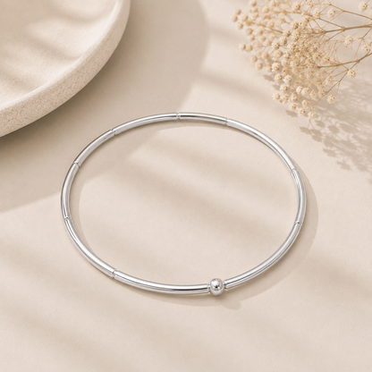 Pulseira Canutilho Orgânico Nylon Ródio Branco