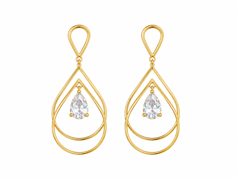 Brinco Gota Elegance Ouro 18k