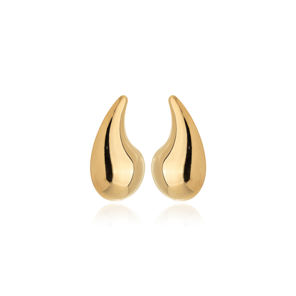 Brinco Gota Esculpida Folheado em Ouro 18K