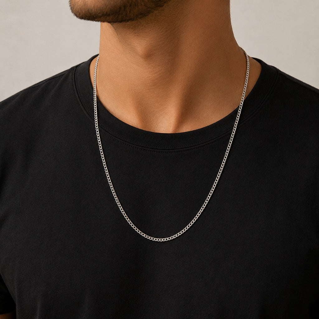 Corrente Masculina Groumet Prata 925
