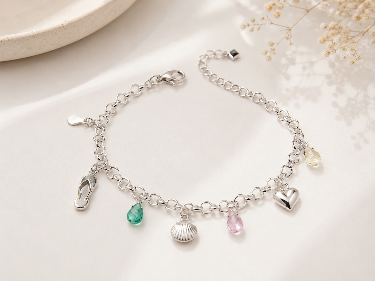 Pulseira Elo Diamantado Verão Ródio Branco