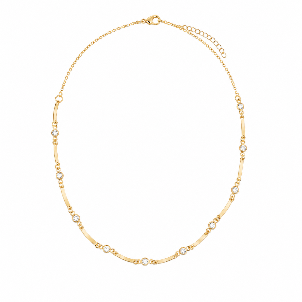 Choker Cartier Chapinha Comprida com Cravação Inglesa Ouro 18k