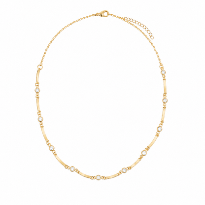 Choker Cartier Chapinha Comprida com Cravação Inglesa Ouro 18k