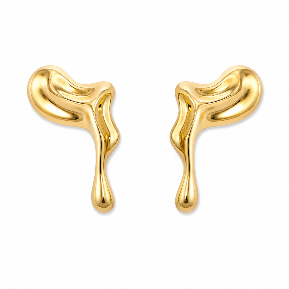 Brinco Orgânico Gota Ouro 18k