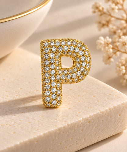 Scarlat SKU 15121 foto 2 | Pingente Letras Puffers Cravejadas Ouro 18k
