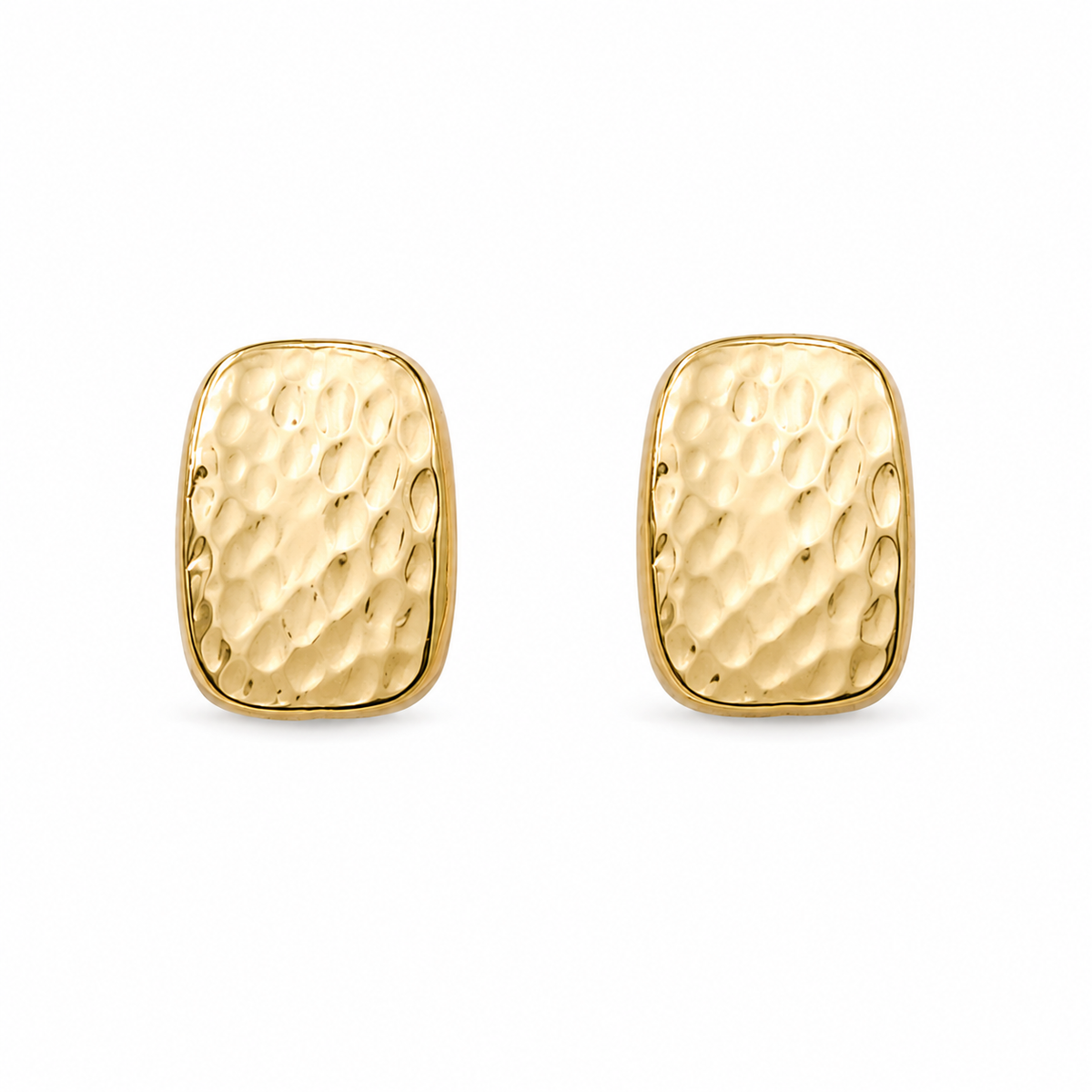 Brinco Retangular Martelado MontClair Ouro 18k