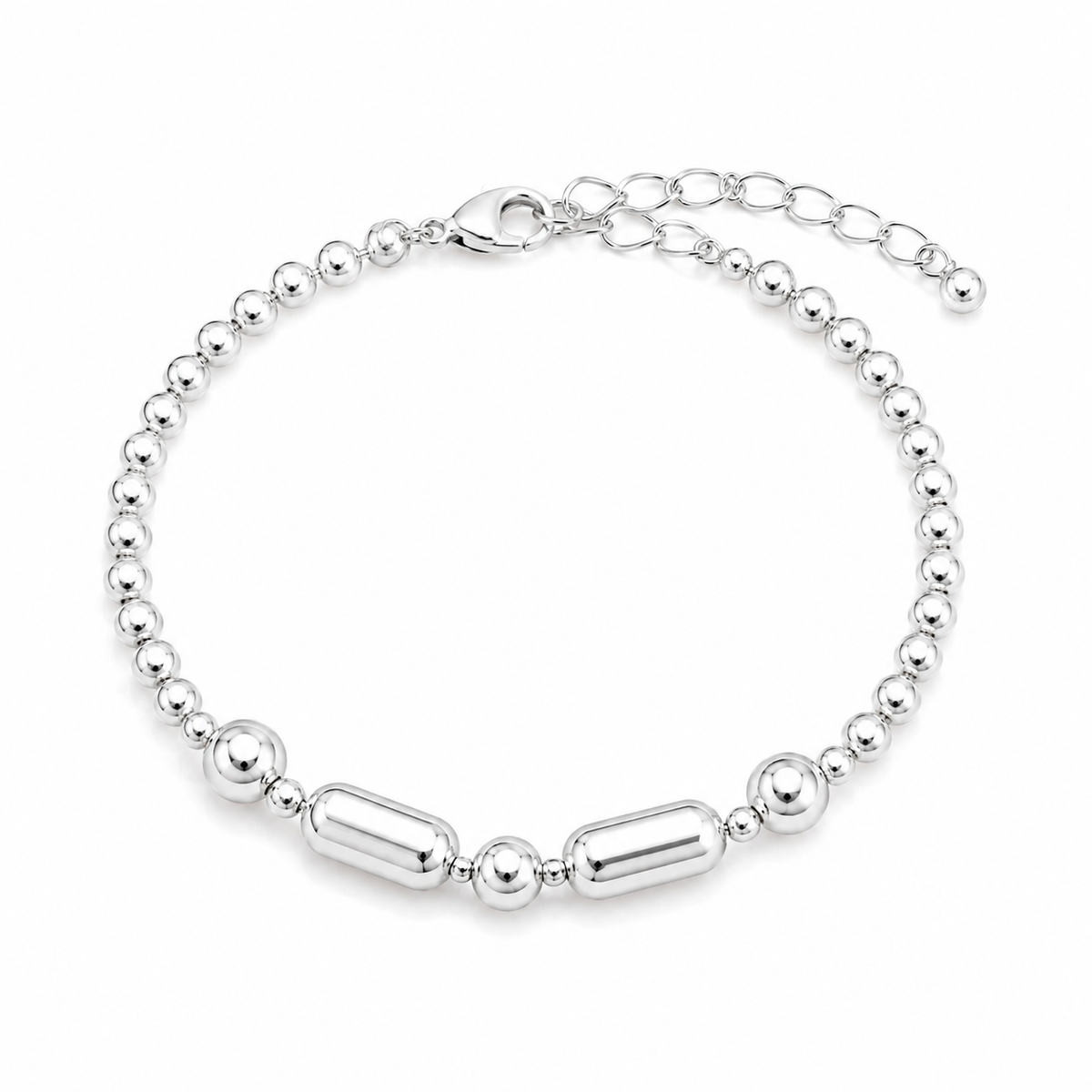 Pulseira Formas Geométricas Ródio Branco