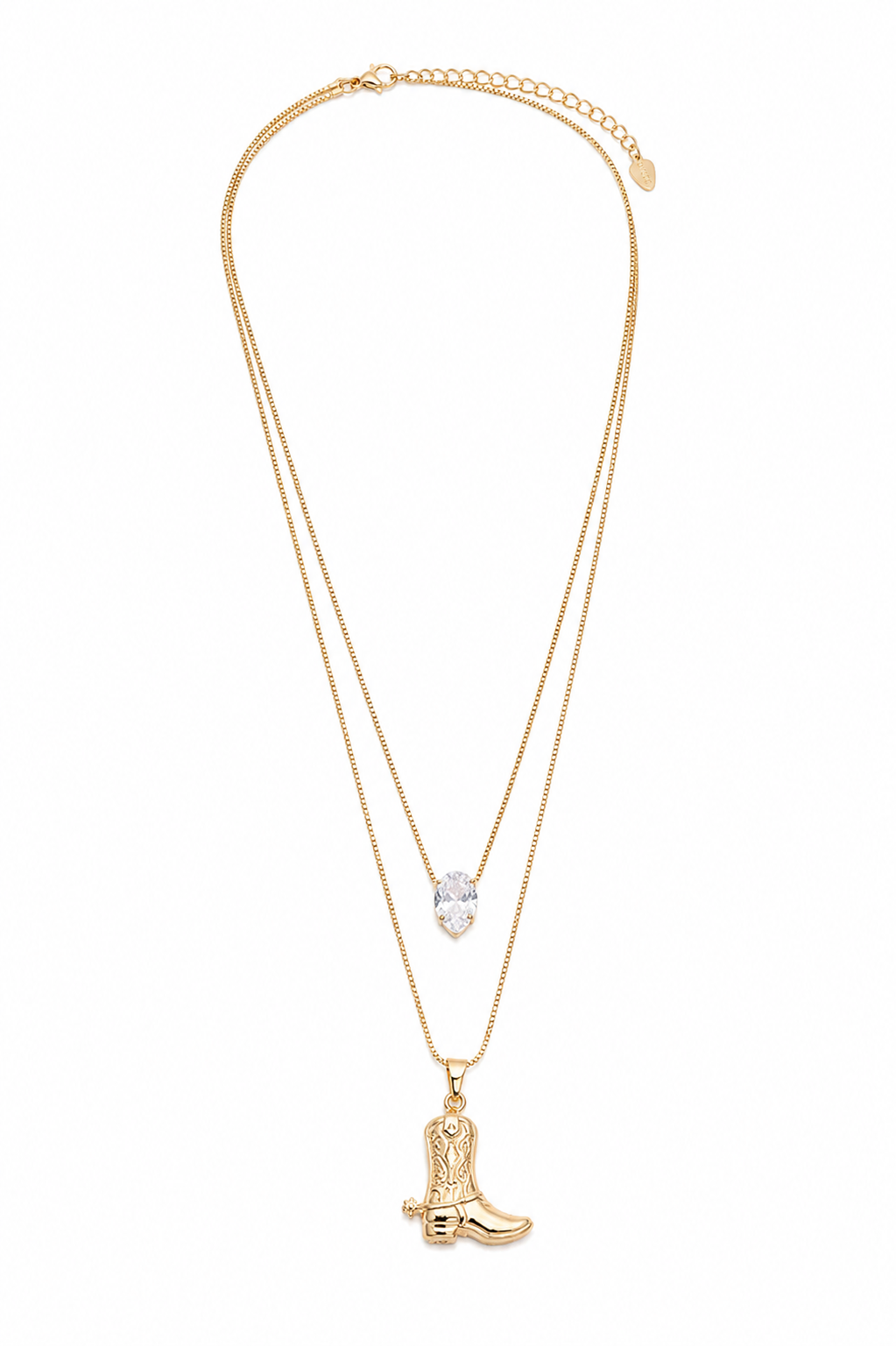 Colar Duplo Veneziana Bota Ouro 18k