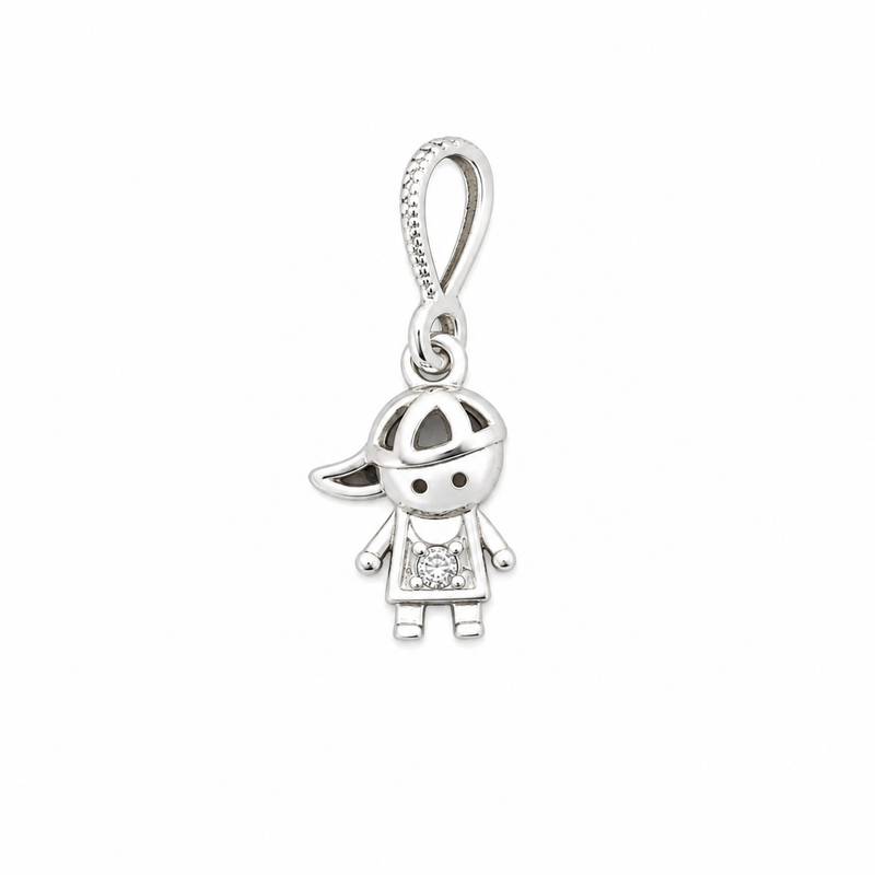 Pingente Menino com Zircônia Prata 925